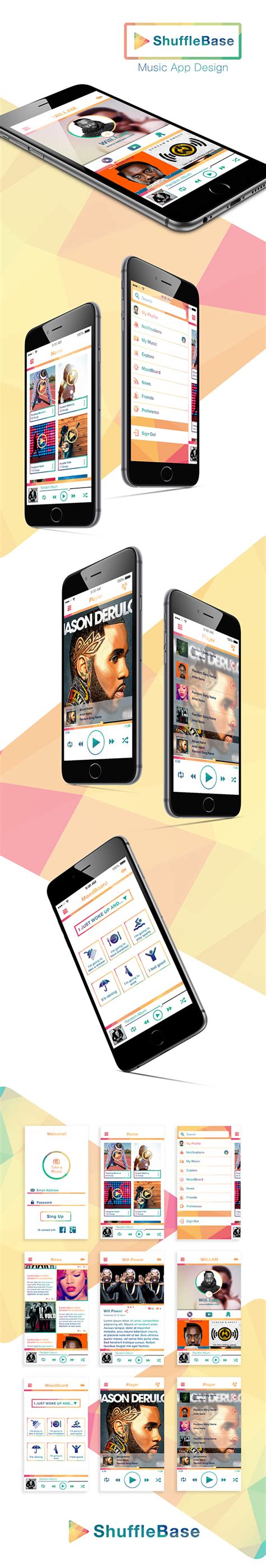 Shuffle Base - Music App Design on Behance