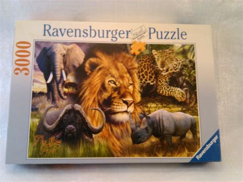 3000 PC Ravensburger Puzzle "The Big Five" African Animals 2005 | African animals, Ravensburger ...