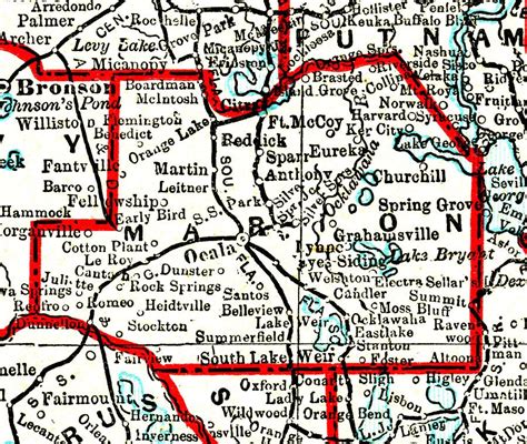 Marion County, 1893 | Map of florida, Marion county, Marion county florida