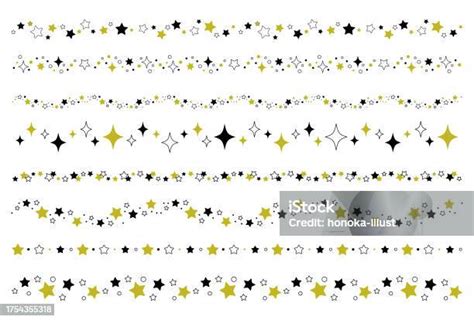 Vector Illustration Set Of Decorative Star Borders Stock Illustration ...