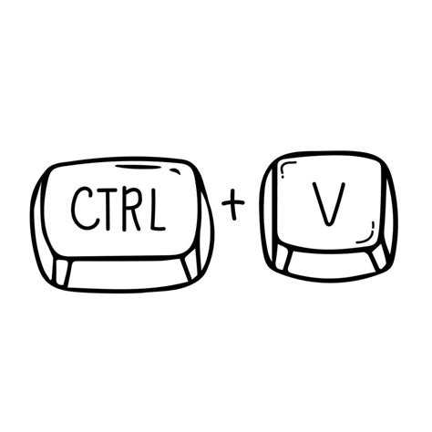 Ctrl and V keyboard shortcut vector illustration, Paste keyboard shortcut for windows devices ...