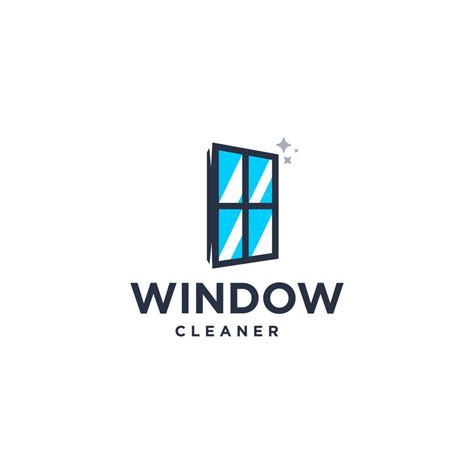 window cleaning service brand logo, house keeping service logo with clean window , sparkle ...