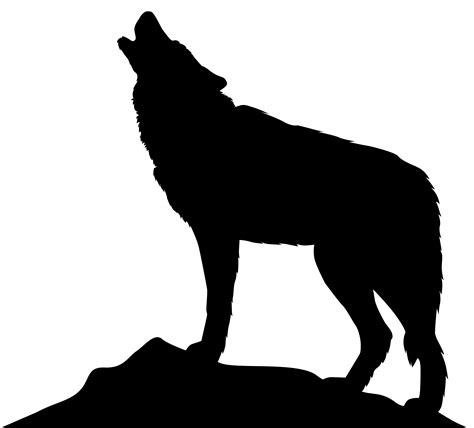 Howling Wolf Silhouette PNG Clip Art Image | Gallery Yopriceville ...