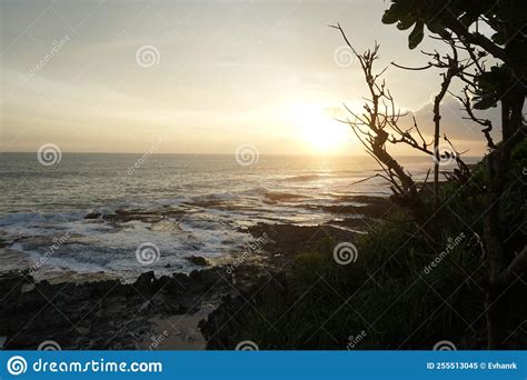 Sunset at the beach stock image. Image of beautiful - 255513045