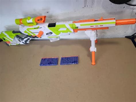 NERF MODULUS WHITE Longstrike Sniper Rifle Bundle RARE 3x Mags Scope + Bullets $137.92 - PicClick CA