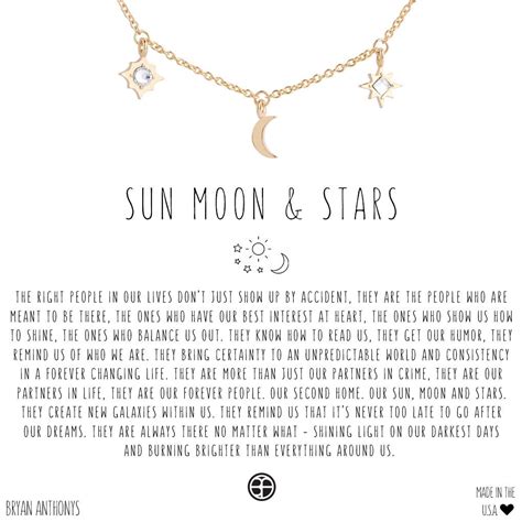 Sun, Moon & Stars Necklace | Moon and star quotes, Moon and sun quotes, Stars and moon