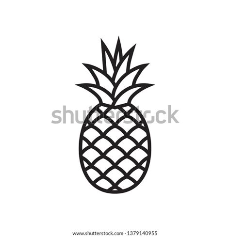 Pineapple Symbol Icon Stock Vector (Royalty Free) 1379140955