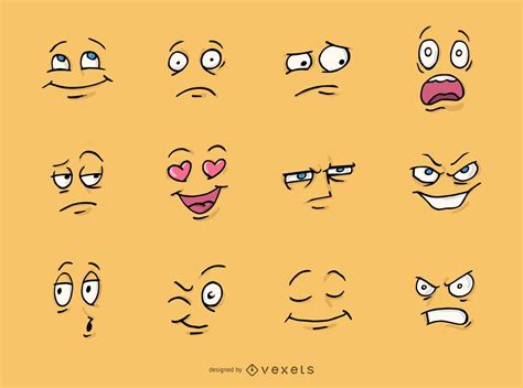 Set Of Cartoon Faces Vector Download