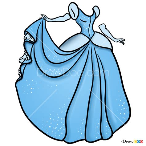 How to Draw Cinderella Dress, Dolls Dress Up