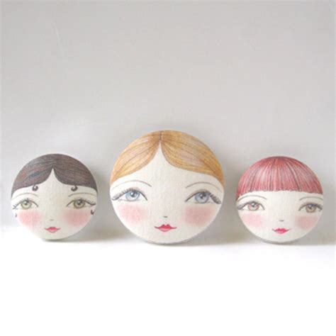 Sewing Buttons, Doll Face Covered Buttons (Set... - Folksy