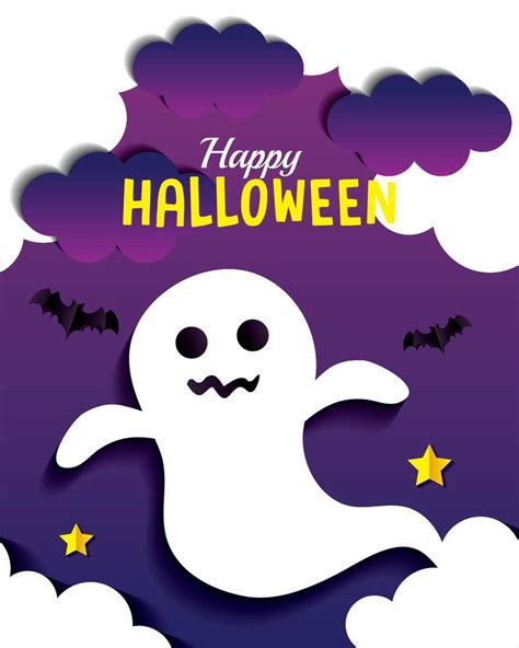 Halloween ghost cartoon vector design 18772232 Vector Art at Vecteezy