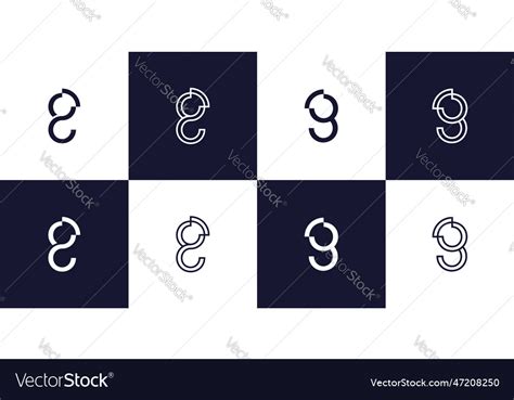 Monogram letter g logo template premium Royalty Free Vector