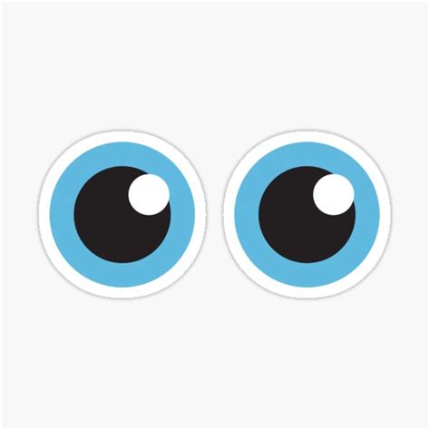 "Two cartoon eyes with blue iris, stickers" Sticker by Mhea | Redbubble