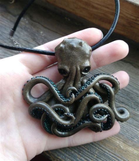 I Made This Polymer Clay Octopus Necklaces | Octopus necklace, Clay ...