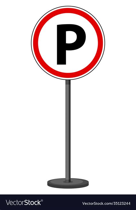 Parking signs with stand isolated on white Vector Image