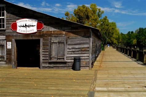 #Conway, SC. This old building now houses the Conway Kayak Company along The Riverwalk in Conway ...