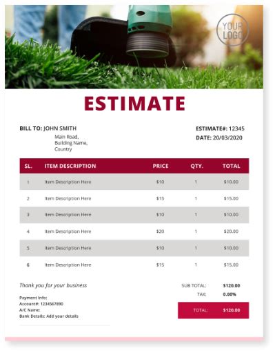 Free Landscaping Estimate Template - Download Now