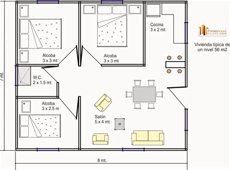 Casas Prefabricadas 56 mts - casas prefabricadas | prefabricasa.com.co