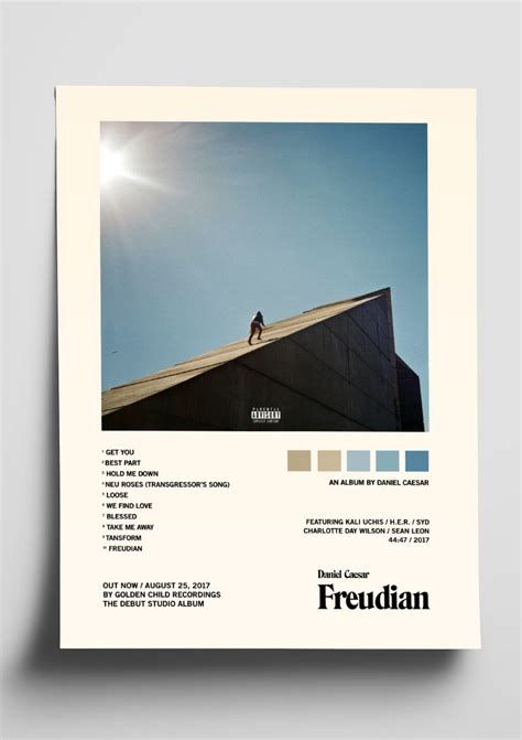 Daniel Caesar 'Freudian' Album Art Tracklist Poster – The Indie Planet