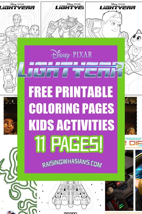FREE Lightyear Coloring Sheets & Kids Activities Prequel Printable