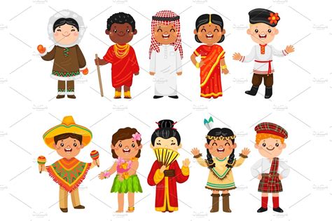 Children of Different Nationalities | People Illustrations ~ Creative Market