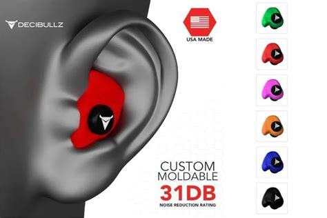 DECIBULLZ CUSTOM MOLDED EARPLUGS 31DB NRR