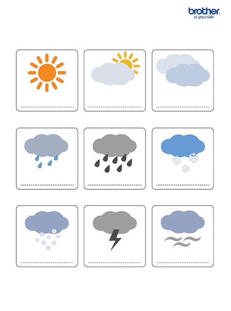 Free Printable Weather Symbols Worksheet | Creative Center