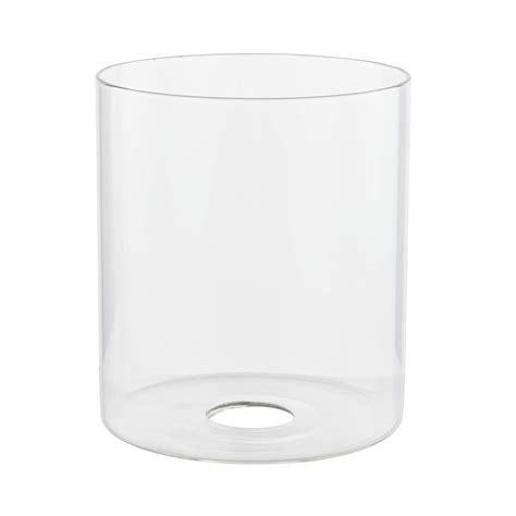 Buy Clear Glass Lamp Shade Modern Cylinder Transparent Lamp Shade With 1-5/8 Fitter Drum Lamp ...