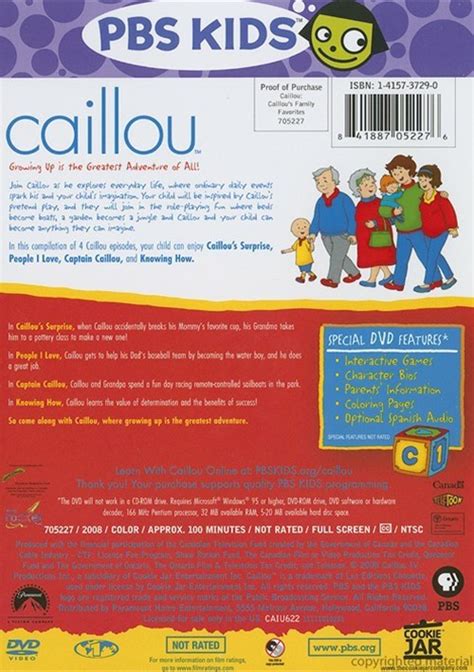 Caillou's Family Favorites (DVD 2008) | DVD Empire