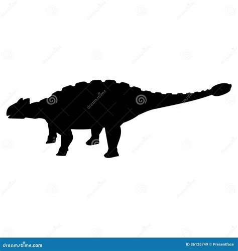 Ankylosaurus Silhouette stock vector. Illustration of dino - 86125749