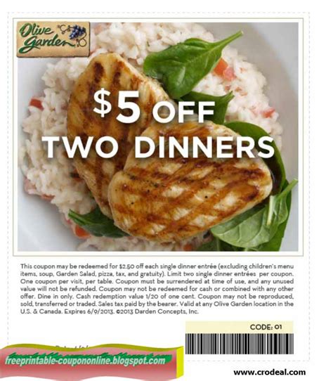 Printable Coupons 2019: Olive Garden Coupons