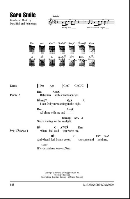 Sara Smile - Guitar Chords/Lyrics | zZounds