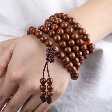 Aliexpress.com : Buy SUNYIK 108 Tibetan Buddhist Mala Bracelet Brown Daemonorops Seeds Beaded ...