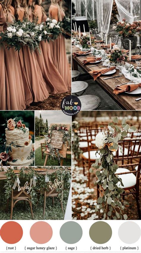 Rust and Sage Wedding Colour Palette | Kış düğünü, Taşra düğünleri ...