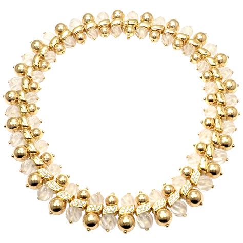 Cartier Agrafe Diamond Gold Necklace at 1stDibs | cartier gold necklace ...