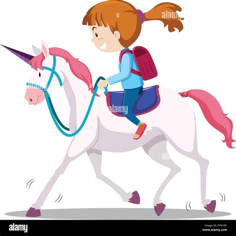 A Young Girl Riding Horse illustration Stock Vector Image & Art - Alamy