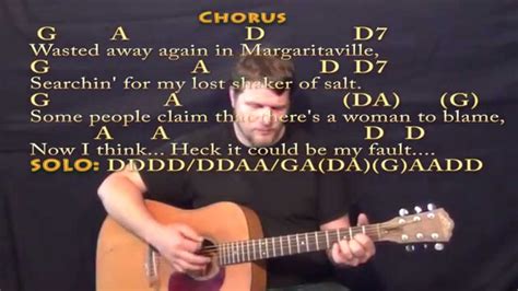 Margaritaville Strum Guitar Cover Lesson with Lyrics/Chords Chords ...