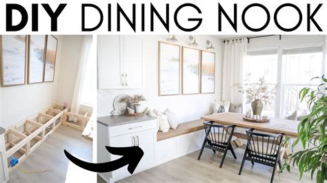 DIY BREAKFAST NOOK || HOW TO MAKE A DINING NOOK || BENCH SEATING ...