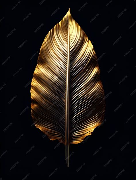 Premium Photo | A golden leaf