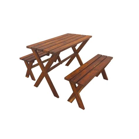 Outdoor Wooden Lawn Table and Benches | Home Design Lahore