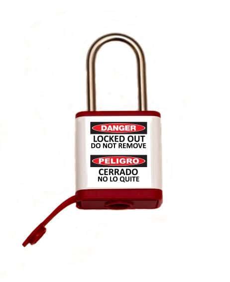 Lockout Padlock, Indoor/Outdoor, 1.5" Red, Keyed Alike