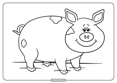 Printable Cute Pig Coloring Pages