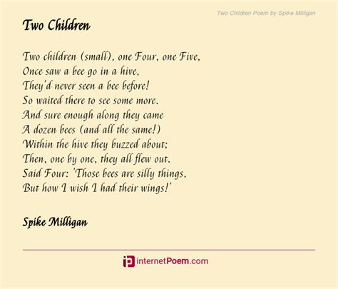 Two Children Poem by Spike Milligan