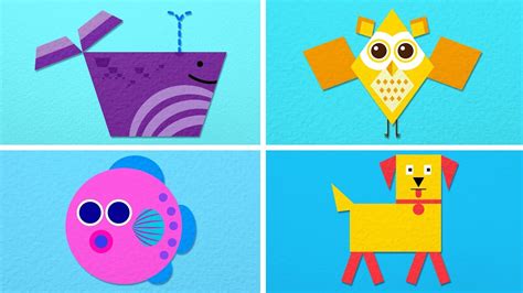 Animals Made out of Geometric Shapes - Paper Animation - YouTube
