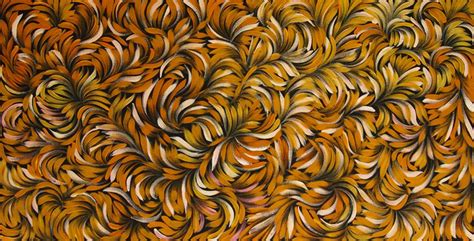 ABORIGINAL ART PAINTING by JACINTA HAYES "BUSH LEAF MEDICINE" 95 x 49 cm. This painting ...