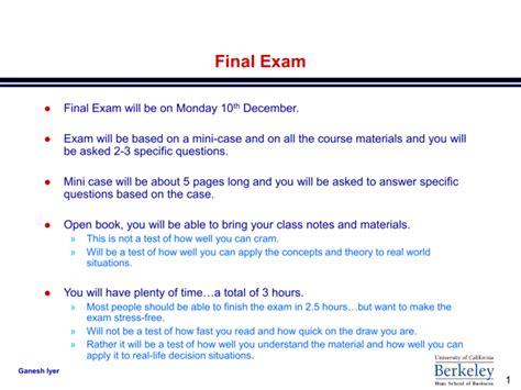 Final Exam