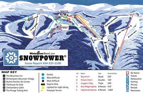 Wintergreen Resort Trail Map | SkiCentral.com