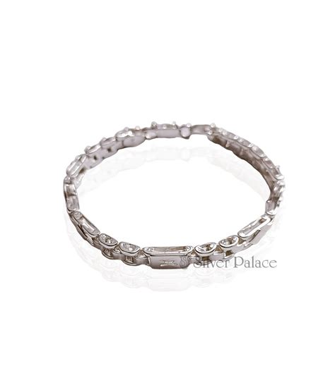 Sterling Silver Cross Design Engraved Bracelet For Men - Silver Palace