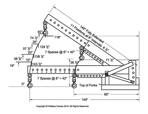 Specification: Steel Forklift Telescoping Pivoting Jib Boom Attachment