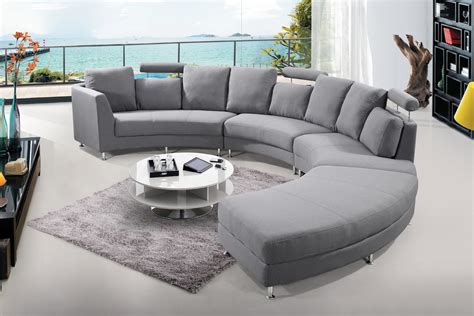 Italian Design Circular Sofa - Light Grey Fabric